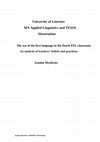 Research paper thumbnail of The use of the first language in the Dutch EFL classroom: An analysis of teachers' beliefs and practices