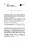 Research paper thumbnail of Fotografía: los límites del medio