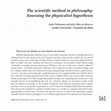 Research paper thumbnail of The scientific method in philosophy: Assessing the physicalist hypothesis