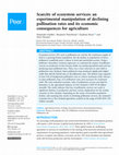 Research paper thumbnail of Scarcity of ecosystem services: an experimental manipulation of declining pollination rates and its economic consequences for agriculture