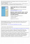 Research paper thumbnail of Memory, justice and the court: on the dimensions of memory-justice under the Rome Statute