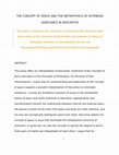 Research paper thumbnail of The Concept of Space and the Metaphysics of Extended Substance in Descartes