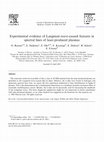 Research paper thumbnail of Experimental evidence of Langmuir-wave-caused features in spectral lines of laser-produced plasmas