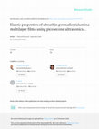 Research paper thumbnail of Elastic properties of ultrathin permalloy/alumina multilayer films using picosecond ultrasonics and Brillouin light scattering