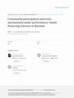 Research paper thumbnail of Community participation and voice mechanisms under performance‐based financing schemes in Burundi