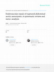 Research paper thumbnail of Endovascular repair of ruptured abdominal aortic aneurysm in a Jehovah's Witness without blood transfusion