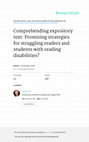 Research paper thumbnail of Comprehending expository text: Promising strategies for struggling readers and students with reading disabilities?