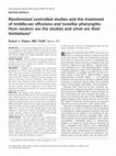 Research paper thumbnail of Randomized controlled studies and the treatment of middle-ear effusions and tonsillar pharyngitis: How random are the studies and what are their limitations