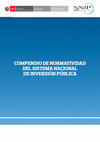 Research paper thumbnail of COMPENDIO DE NORMATIVIDAD DEL SISTEMA NACIONAL DE INVERSIÓN PÚBLICA