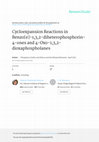 Research paper thumbnail of Cycloexpansion Reactions in Benzo[e]-1,3,2-diheterophosphorin-4-ones and 4-Oxo-1,3,2-dioxaphospholanes