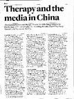 Research paper thumbnail of Therapy and the Media in China