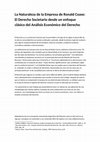 Research paper thumbnail of La Naturaleza de la Empresa de Ronald Coase: El Derecho Societario desde un enfoque clásico del Análisis Económico del Derecho