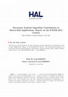 Research paper thumbnail of Document Analysis Algorithm Contributions in End-to-End Applications