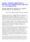 Research paper thumbnail of Dossier. Espacios legislativos y política en la Argentina del siglo XIX (I). Las Legislaturas