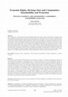 Research paper thumbnail of Economic Rights, Heritage Sites and Communities: Sustainability and Protection