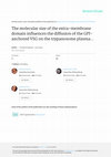 Research paper thumbnail of The molecular size of the extra-membrane domain influences the diffusion of the GPI-anchored VSG on the trypanosome plasma membrane