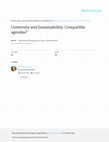 Research paper thumbnail of University and Sustainability: compatible agendas?