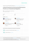 Research paper thumbnail of A novel function for the survival motoneuron protein as a translational regulator