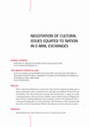 Research paper thumbnail of NEGOTIATION OF CULTURAL ISSUES EQUATED TO NATION IN E ‑MAIL EXCHANGES