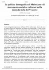 Research paper thumbnail of La politica demografica di Maioriano e il mutamento sociale e culturale della seconda metà del V secolo