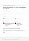 Research paper thumbnail of Acute Toxicity Studies of Croton Membranaceus Root Extract.