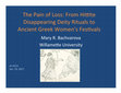 Research paper thumbnail of The Pain of Loss: From Hittite Disappearing Deity Rituals to Ancient Greek Women's Festivals