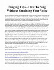 Research paper thumbnail of 451 Singing Tips - How To Sing Without Straining Your Voice