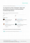 Research paper thumbnail of A comparison of two techniques: Open and percutaneous biopsies of thoracolumbar vertebral body lesions