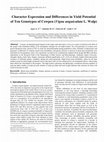 Research paper thumbnail of Character Expression and Differences in Yield Potential of Ten Genotypes of Cowpea (Vigna unguiculata L. Walp