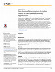 Research paper thumbnail of Non-Invasive Determination of Cardiac Output in Pre-Capillary Pulmonary Hypertension