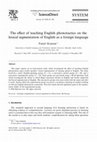 Research paper thumbnail of The effect of teaching English phonotactics on the lexical segmentation of English as a foreign language