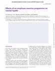 Research paper thumbnail of Effects of an employee exercise programme on mental health