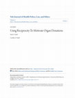 Research paper thumbnail of Using reciprocity to motivate organ donations