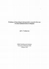 Research paper thumbnail of Problems of theorizing in interpretative research: the case of school administration in Belgium