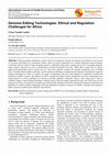 Research paper thumbnail of Genome Editing Technologies. Ethical and Regulation Challenges for Africa