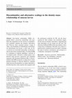 Research paper thumbnail of Discontinuities and alternative scalings in the density-mass relationship of anuran larvae