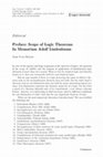 Research paper thumbnail of Preface: Scope of Logic Theorems In Memoriam Adolf Lindenbaum