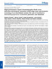 Research paper thumbnail of High-performance liquid chromatography-diode array detection-electrospray ionization multi-stage mass spectrometric screening of an insect/plant system: the case of Spodoptera littoralis/Lycopersicon esculentum phenolics and alkaloids