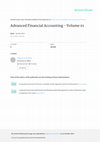 Research paper thumbnail of Advanced Financial Accounting - Volume 01