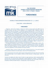 Research paper thumbnail of CALL FOR PAPERS Journal of Mediterranean Knowledge 2(2), December 2017, topic: Forgiveness