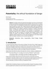 Research paper thumbnail of Potentiality: the ethical foundation of design