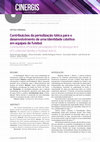 Research paper thumbnail of Contribuições Da Periodização Tática Para O Desenvolvimento De Uma Identidade Coletiva Em Equipes De Futebol