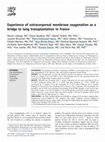 Research paper thumbnail of Experience of extracorporeal membrane oxygenation as a bridge to lung transplantation in France