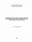 Research paper thumbnail of Monografia (Bacharelado em Ciências Sociais) - Considerações acerca do Racismo no Brasil, a partir das Representações sobre o Negro no Imaginário Social das Escolas Públicas, na Grande Vitória/ES (2014)