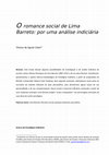 Research paper thumbnail of O romance social de Lima Barreto: por uma análise indiciária (2013)