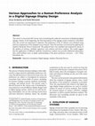 Research paper thumbnail of Various approaches to a human preference analysis in a digital signage display design