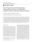 Research paper thumbnail of Surviving local government policy intervention: The case of embedded markets within a historical cultural cluster