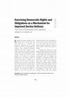 Research paper thumbnail of Exercising Democratic Rights and Obligations as a Mechanism for Improved Service Delivery