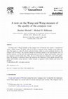 Research paper thumbnail of A note on the Wang and Wang measure of the quality of the compass rose