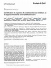 Research paper thumbnail of Identification of arylamine N-acetyltransferase inhibitors as an approach towards novel anti-tuberculars